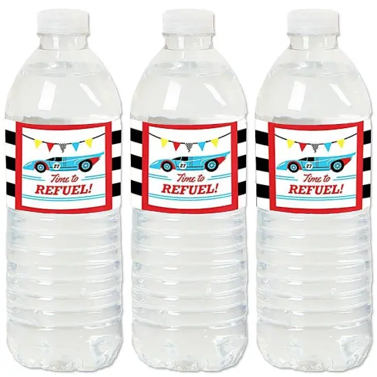 Big Dot of Happiness Let's Go Racing - Racecar - Race Car Birthday Party or Baby Shower Water Bottle Sticker Labels - Set of 20 {1}