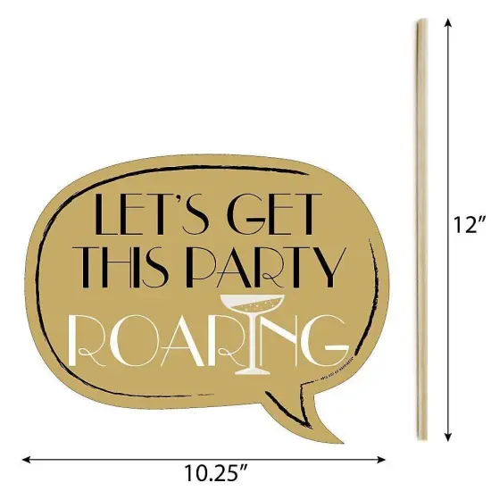 Big Dot of Happiness Funny Roaring 20's - Twenties Art Deco Jazz Photo Booth Props Kit - 10 Piece {6}