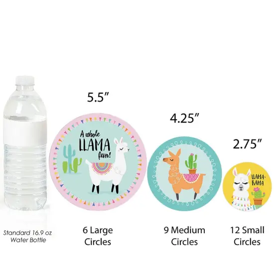 Big Dot of Happiness Whole Llama Fun - Llama Fiesta Baby Shower or Birthday Party Giant Circle Confetti - Party Decorations - Large Confetti 27 Count {4}