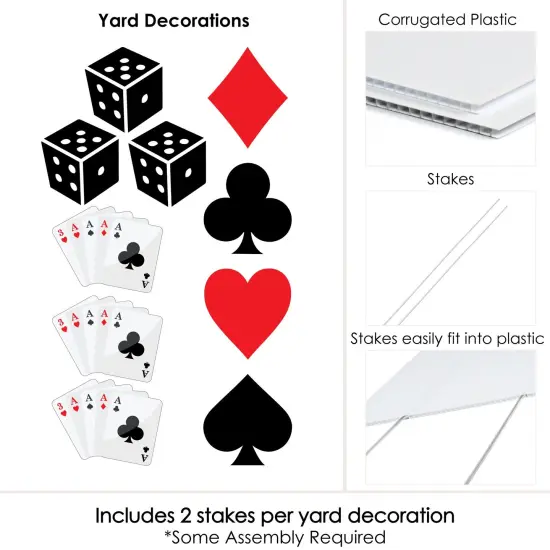 Big Dot of Happiness Las Vegas - Card Suits and Dice Lawn Decorations - Outdoor Casino Themed Yard Decorations - 10 Piece {7}