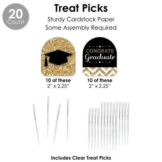 Big Dot of Happiness Tassel Worth The Hassle - Gold - Graduation Party Favors and Cupcake Kit - Fabulous Favor Party Pack - 100 Pieces {7}