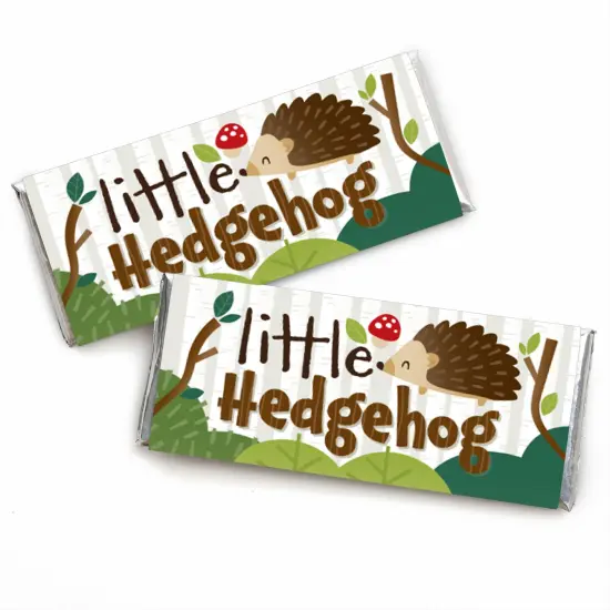Big Dot of Happiness Forest Hedgehogs - Candy Bar Wrapper Woodland Birthday Party or Baby Shower Favors - Set of 24 {1}