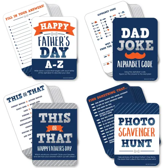 Big Dot of Happiness Happy Father's Day - 4 We Love Dad Party Games - 10 Cards Each - Gamerific Bundle {1}