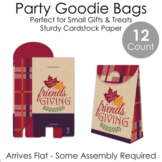 Big Dot of Happiness Friends Thanksgiving Feast - Friendsgiving Gift Favor Bags - Party Goodie Boxes - Set of 12 {7}
