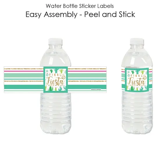 Big Dot of Happiness Final Fiesta - Last Fiesta Bachelorette Party Water Bottle Sticker Labels - Set of 20 {3}