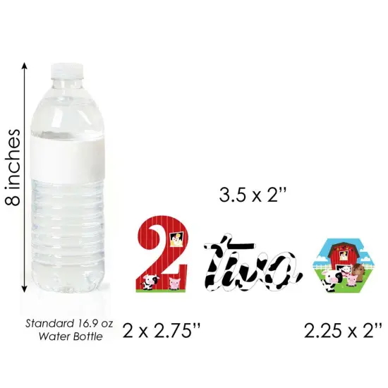 Big Dot of Happiness 2nd Birthday Farm Animals - DIY Shaped Barnyard Second Birthday Party Cut-Outs - 24 Count {6}