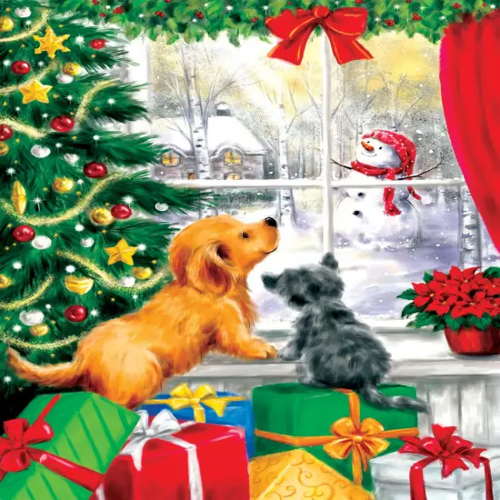Sunsout Can You Come in and Play 300 pc Christmas Jigsaw Puzzle 35327 {1}