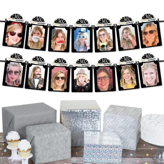 Big Dot of Happiness Adult 30th Birthday - Gold - DIY Birthday Party Decor - Picture Display - Photo Banner {3}