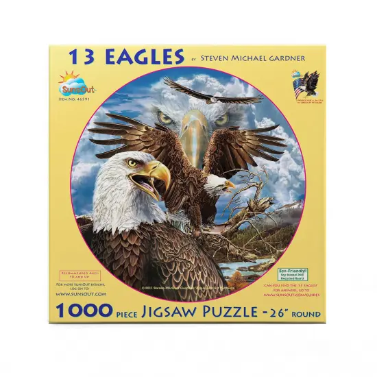 Sunsout 13 Eagles 1000 pc Round Jigsaw Puzzle 46591 {4}