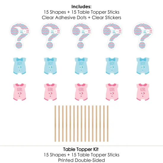 Big Dot of Happiness Chevron Gender Reveal - Gender Reveal Party Centerpiece Sticks - Table Toppers - Set of 15 {7}