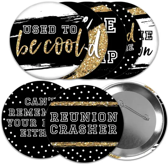 Big Dot of Happiness Reunited - 3 inch School Class Reunion Party Badge - Pinback Buttons - Set of 8 {1}
