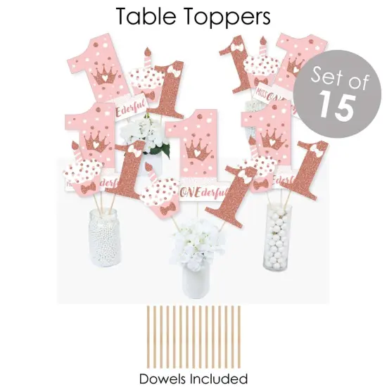 Big Dot of Happiness 1st Birthday Little Miss Onederful - Girl First Birthday Party Supplies - Banner Decoration Kit - Fundle Bundle {7}