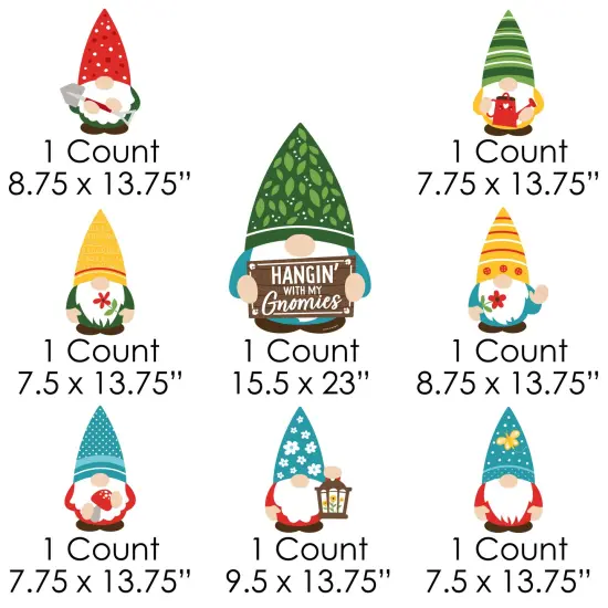 Big Dot of Happiness Garden Gnomes - Yard Sign and Outdoor Lawn Decorations - Forest Gnome Party Yard Signs - Set of 8 {7}