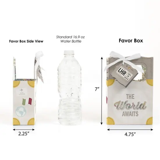 Big Dot of Happiness World Awaits - Travel Themed Party Favor Boxes - Set of 12 {3}