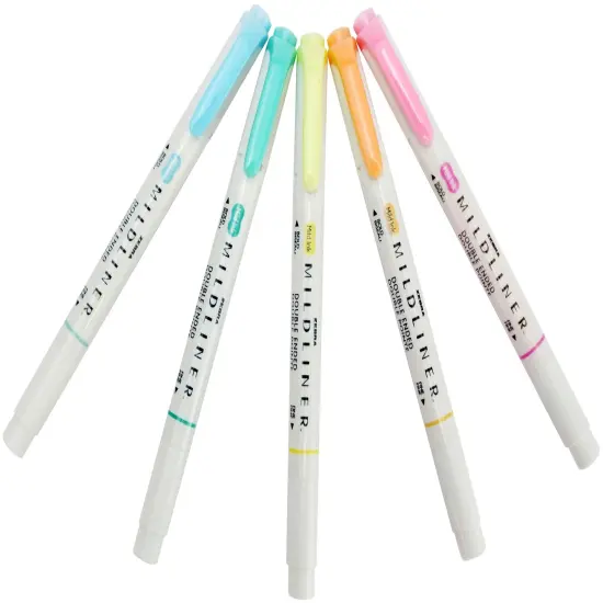 Zebra Mildliner Double Ended Marker Bold & Fine Point 5/Pkg-Fluorescent {3}
