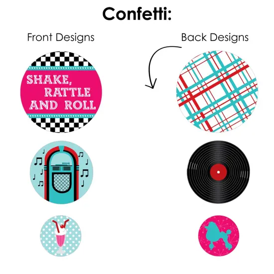 Big Dot of Happiness 50&rsquo;s Sock Hop - 1950s Rock N Roll Party Decor and Confetti - Terrific Table Centerpiece Kit - Set of 30 {7}