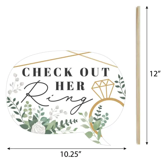 Big Dot of Happiness Boho Botanical Bride - Greenery Bridal Shower and Wedding Party Photo Booth Props Kit - 20 Count {7}