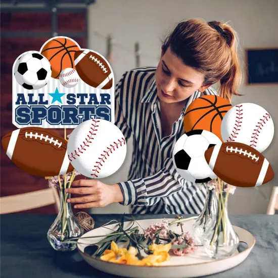 Big Dot of Happiness Go, Fight, Win - Sports - Baby Shower or Birthday Party Centerpiece Sticks - Showstopper Table Toppers - 35 Pieces {4}