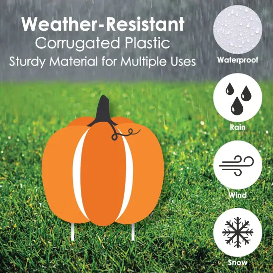Big Dot of Happiness Fall Pumpkin - Pumpkin Lawn Decorations - Outdoor Halloween or Thanksgiving Party Yard Decorations - 10 Piece {6}