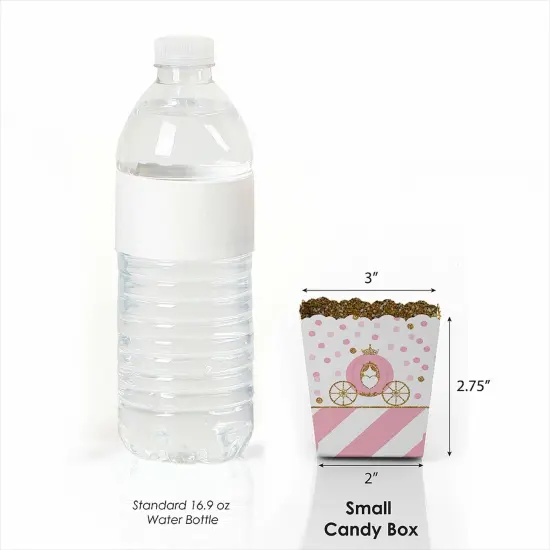 Big Dot of Happiness Little Princess Crown - Party Mini Favor Boxes - Pink & Gold Princess Baby Shower or Birthday Party Treat Candy Boxes - Set of 12 {4}