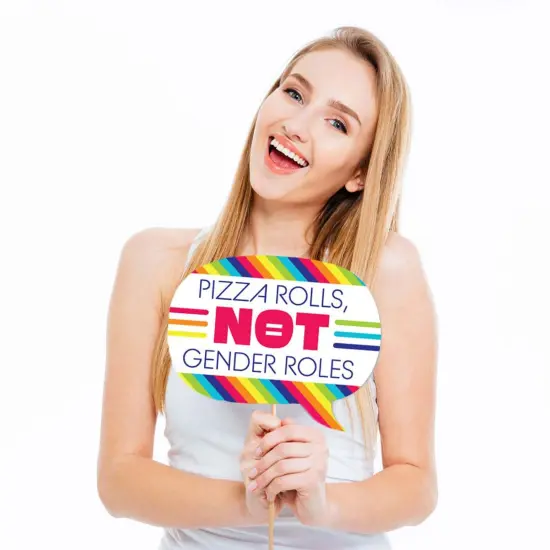 Big Dot of Happiness Funny Love is Love - Pride - Rainbow Party Photo Booth Props Kit - 10 Piece {3}