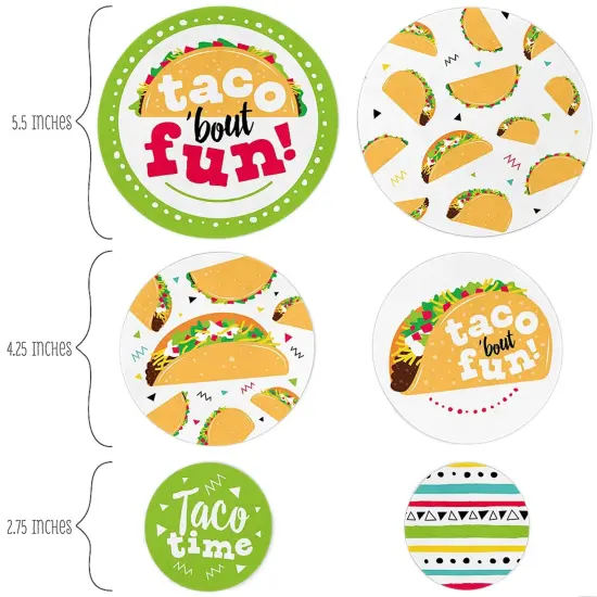 Big Dot of Happiness Taco 'Bout Fun - Fiesta Giant Circle Confetti - Party Decorations - Large Confetti 27 Count {3}