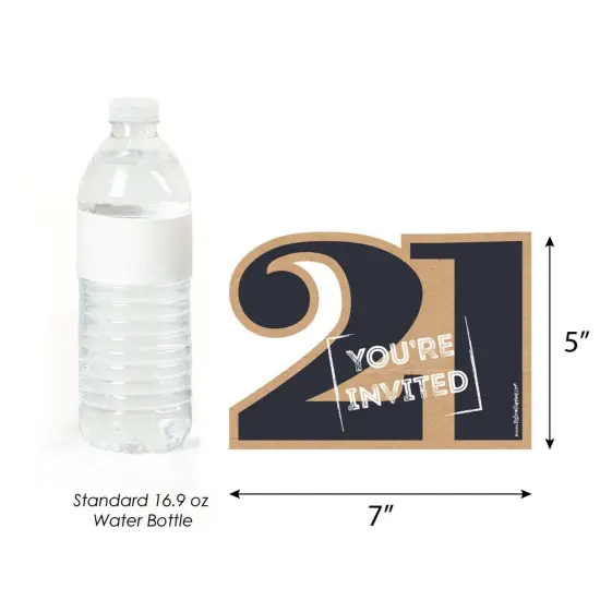 Big Dot of Happiness Finally 21 - Shaped Fill-in Invitations - 21st Birthday Party Invitation Cards with Envelopes - Set of 12 {6}