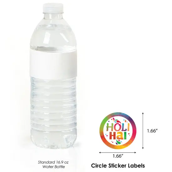 Big Dot of Happiness Holi Hai - Festival of Colors Party Circle Sticker Labels - 24 Count {4}