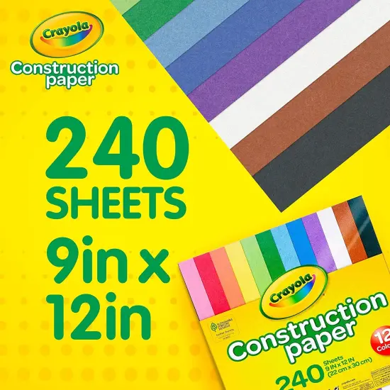 Crayola Construction Paper Pad 9"X12"-240 Sheets {4}