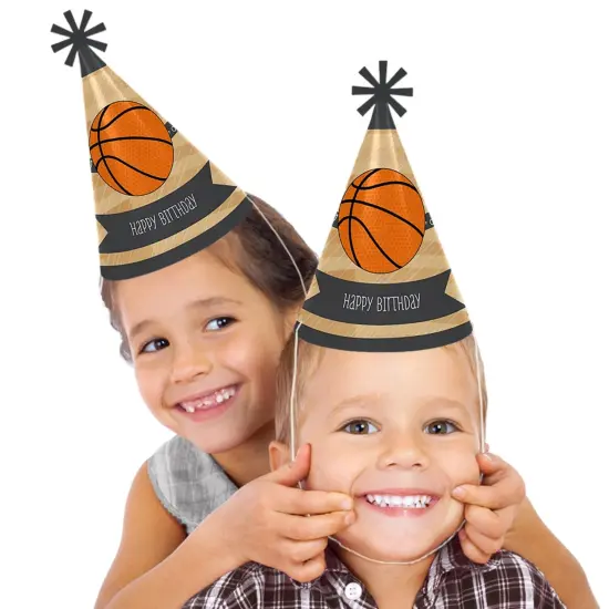 Big Dot of Happiness Nothin' but Net - Basketball - Cone Happy Birthday Party Hats for Kids and Adults - Set of 8 (Standard Size) {3}