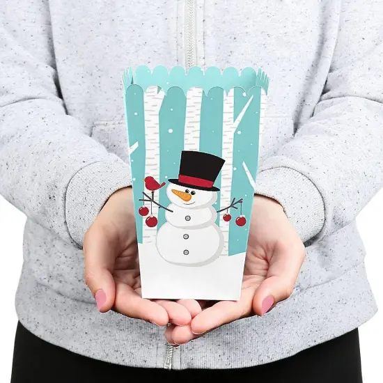 Big Dot of Happiness Let It Snow - Snowman - Holiday and Christmas Favor Popcorn Treat Boxes - Set of 12 {6}