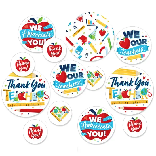Big Dot of Happiness Thank You Teachers - Teacher Appreciation Giant Circle Confetti - Party Decorations - Large Confetti 27 Count {1}