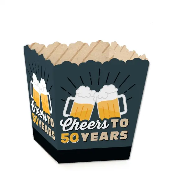 Big Dot of Happiness Cheers and Beers to 50 Years - Party Mini Favor Boxes - 50th Birthday Party Treat Candy Boxes - Set of 12 {1}