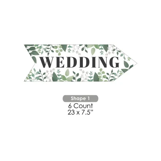 Big Dot of Happiness Boho Botanical Bride Wedding - Arrow Greenery Wedding Direction Signs - Double Sided Outdoor Yard Signs - Set of 6 {7}
