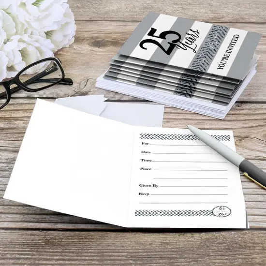 Big Dot of Happiness We Still Do - 25th Wedding Anniversary - Fill In Anniversary Party Invitations (8 count) {6}