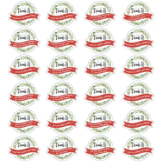 Big Dot of Happiness Drink If Game - Rustic Merry Friendsmas - Friends Christmas Party Game - 24 Count {3}