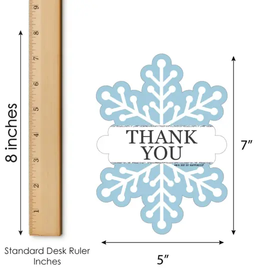 Big Dot of Happiness Winter Wonderland - Shaped Thank You Cards - Snowflake Holiday Party & Winter Wedding Thank You Cards with Envelopes - Set of 12 {7}