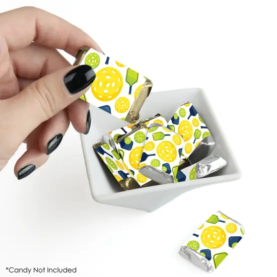 Big Dot of Happiness Let&rsquo;s Rally - Pickleball - Mini Candy Bar Wrapper Stickers - Birthday or Retirement Party Small Favors - 40 Count {3}