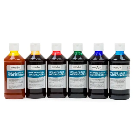 Washable Liquid Watercolors, 8 oz., Primary Colors, Set of 6 {1}