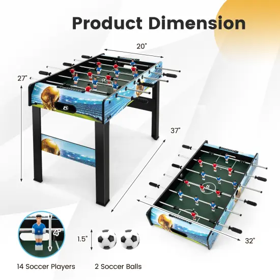 37 Inch Mini Foosball Table With Score Keeper And Removable Legs {5}