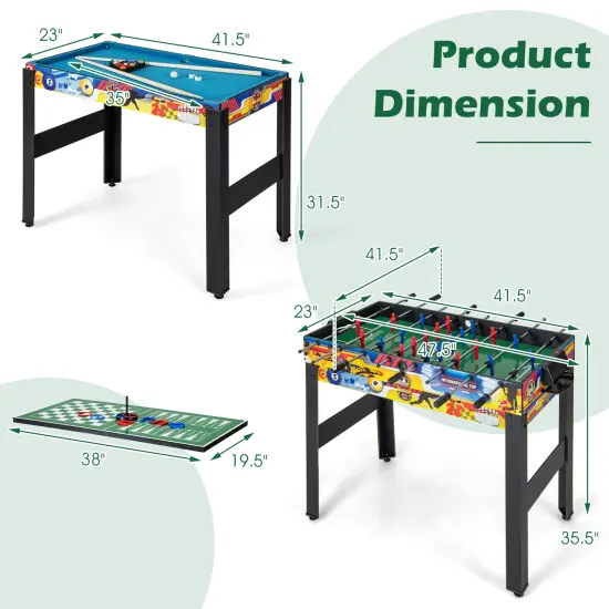 12-in-1 Combo Game Table Set With Foosball Air Hockey Pool Chess And Ping Pong {5}