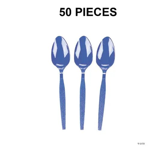 Bulk 50 Ct. Solid Color Plastic Spoons {1}