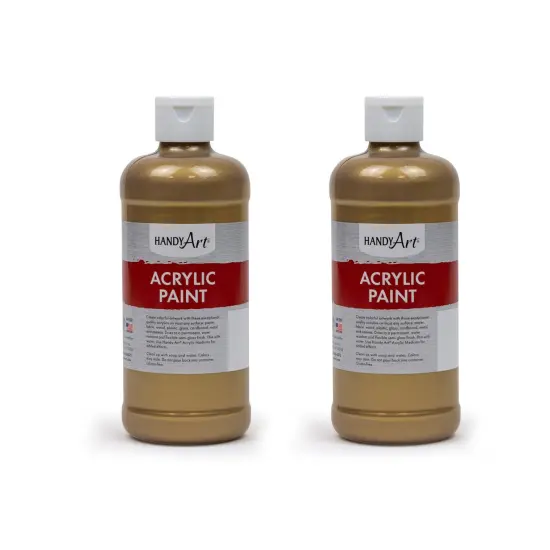 Metallic Acrylic Paint 16 oz., Gold, Pack of 2 {1}
