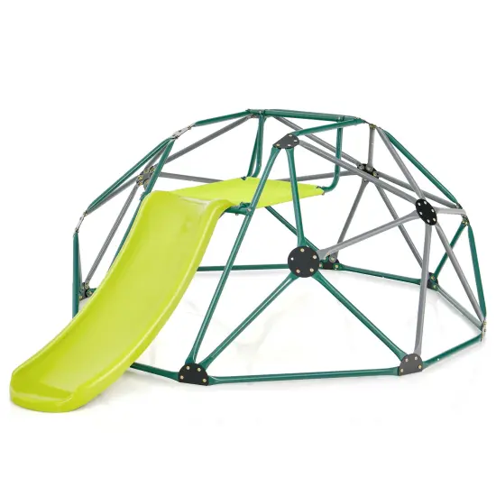 Kids Climbing Dome With Slide And Fabric Cushion For Garden Yard-green {3}