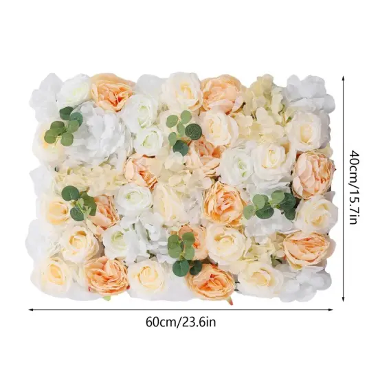 12X Fake Flower Wall Panel Wedding Decor Artificial Silk Rose&peony Flower Panel {4}