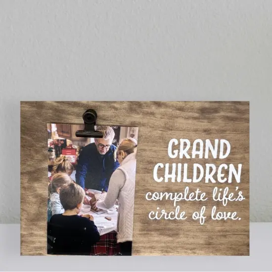 Decorative Wood Clip Frame: Grandchildren {4}
