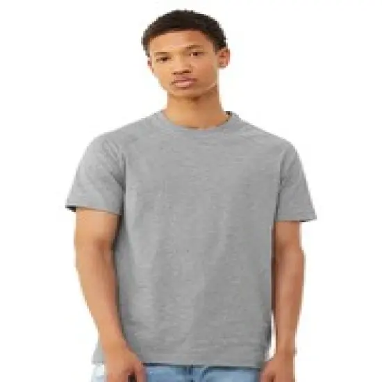 BELLA + CANVAS&reg; Crewneck Short Sleeve Heather CVC Raglan Tee Dark grey heather {4}