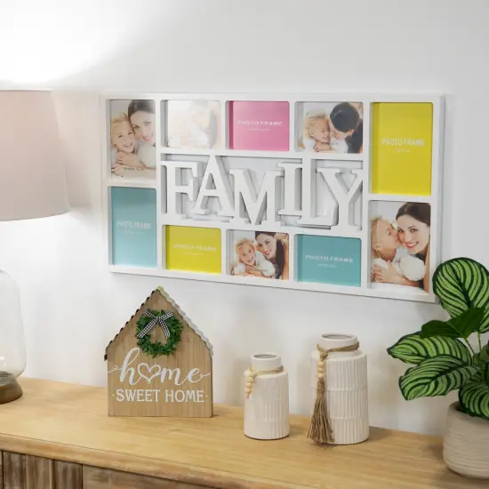 Northlight Rectangular &ldquo;Family&rdquo; Wall Collage Photo Frame - 28.75" - White {4}