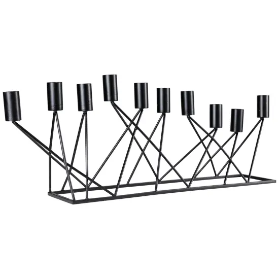 Northlight Modern 10 Taper Candle Holder Candelabra - 22.5" - Black {6}