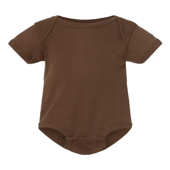Rabbit Skins&reg; Infant Baby Rib Bodysuit Short Sleeve Brown {2}